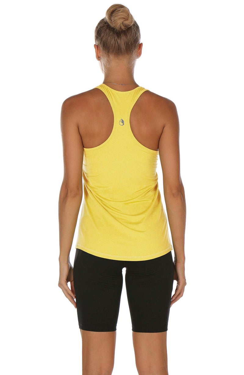 icyzone Workout Tank Tops for Women - Racerback Athletic Yoga Tops, Running Exercise Gym Shirts(Pack of 3) (S, Ombre Blue/Spectra Yellow/Green Glow) - Image 5